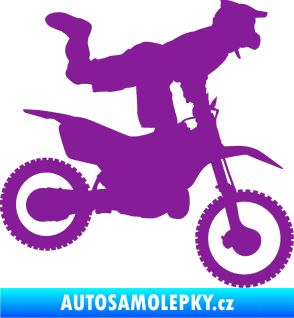 Samolepka Motorka 038 pravá motokros freestyle fialová
