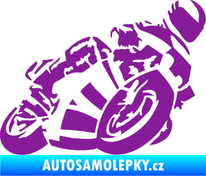 Samolepka Motorka 040 pravá road racing fialová
