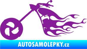 Samolepka Motorka 042 levá plameny fialová
