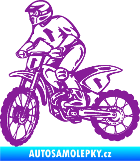 Samolepka Motorka 043 levá motokros fialová
