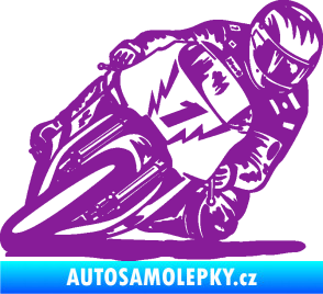 Samolepka Motorka 051 pravá fialová