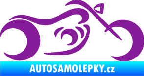 Samolepka Motorka 057 pravá obrys fialová
