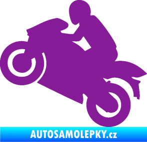 Samolepka Motorkář 007 levá fialová