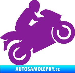 Samolepka Motorkář 007 pravá fialová