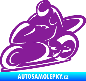 Samolepka Motorkář 011 levá fialová
