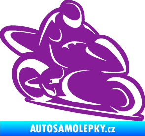 Samolepka Motorkář 011 pravá fialová