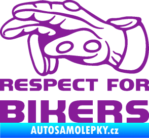Samolepka Motorkář 014 levá respect for bikers fialová