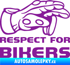 Samolepka Motorkář 014 pravá respect for bikers fialová