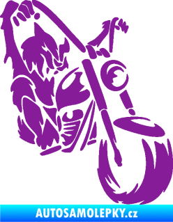 Samolepka Motorkář 015 pravá harley fialová