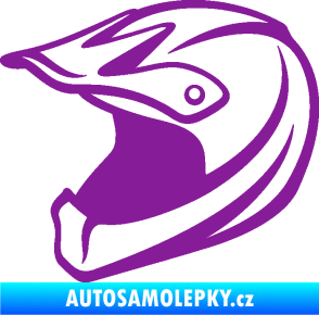 Samolepka Motorkářská helma 001 levá fialová
