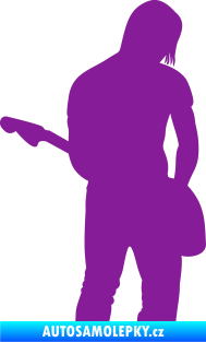 Samolepka Music 005 pravá hráč na kytaru fialová