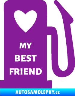 Samolepka My best friend benzínová pumpa fialová