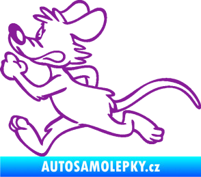 Samolepka Myš 001 levá sprintuje fialová