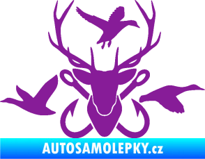 Samolepka Myslivost 005 pravá fialová