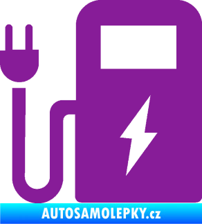 Samolepka Nabíjecí stanice 001 levá elektromobil charge fialová