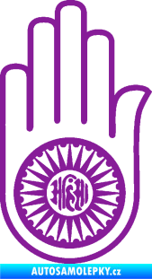 Samolepka Náboženský symbol Džinismus Ahimsa fialová