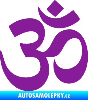 Samolepka Náboženský symbol Hinduismus Óm 001 fialová