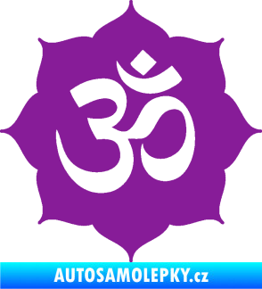 Samolepka Náboženský symbol Hinduismus Óm 002 fialová