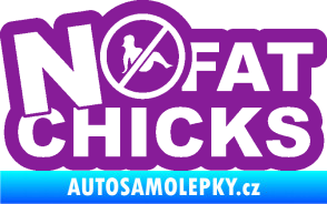 Samolepka No fat chicks 002 fialová