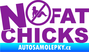 Samolepka No fat chicks 003 fialová