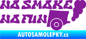 Samolepka No smoke no fun 002 nápis s výfukem fialová