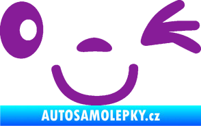 Samolepka Obličej 008 pravá mrkající fialová