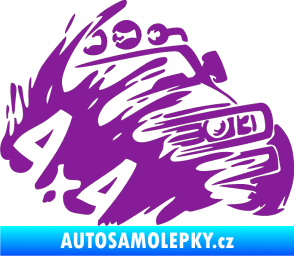 Samolepka Off Road 002 pravá 4x4 fialová