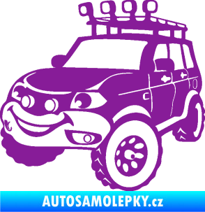 Samolepka Off Road 005 levá veselé autíčko fialová
