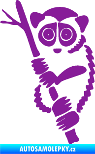 Samolepka Opice 004 levá lemur na stromě fialová