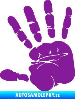 Samolepka Otisk ruky levá fialová