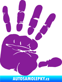 Samolepka Otisk ruky pravá fialová