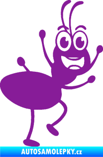 Samolepka Pan mravenec pravá fialová