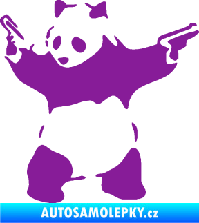 Samolepka Panda 007 levá gangster fialová