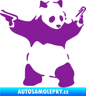 Samolepka Panda 007 pravá gangster fialová