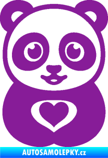 Samolepka Panda 008 roztomilá fialová