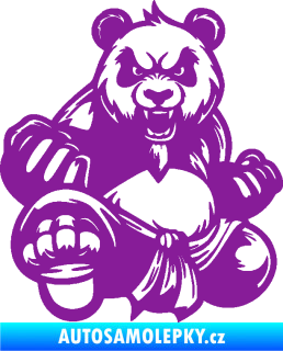 Samolepka Panda 012 levá Kung Fu bojovník fialová