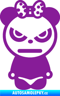 Samolepka Panda girl fialová