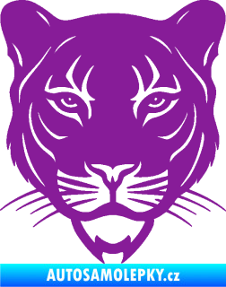 Samolepka Panter 002 hlava black panther fialová