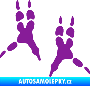 Samolepka Papoušek 008 stopy levá fialová