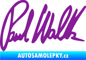 Samolepka Paul Walker 002 podpis fialová