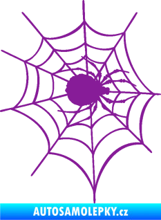 Samolepka Pavouk 016 pravá s pavučinou fialová