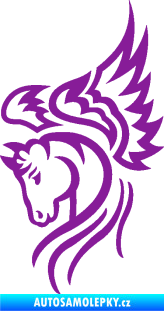 Samolepka Pegas 003 levá okřídlený kůň hlava fialová