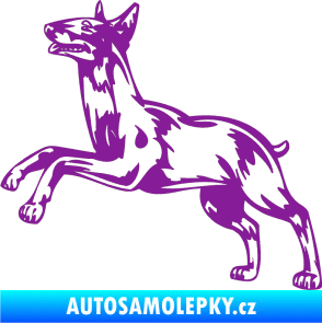 Samolepka Pes 015 levá Bulteriér fialová