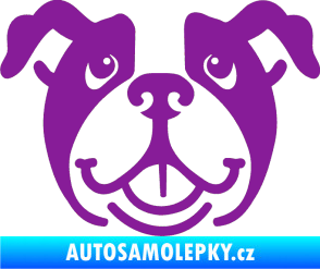 Samolepka Pes 069 Buldoček fialová