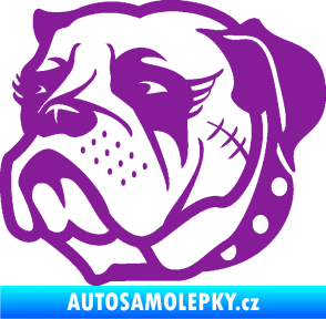 Samolepka Pes 097 levá Buldok fialová
