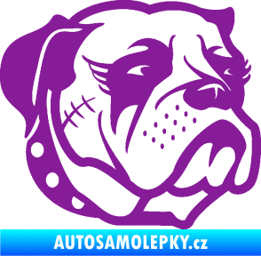 Samolepka Pes 097 pravá Buldok fialová