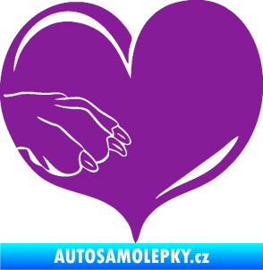 Samolepka Pes 102 levá packa fialová