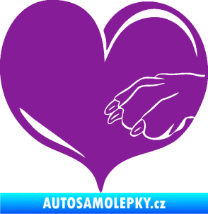 Samolepka Pes 102 pravá packa fialová