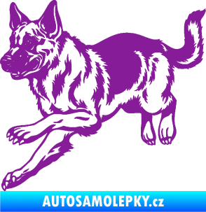 Samolepka Pes 124 levá  německý ovčák  fialová