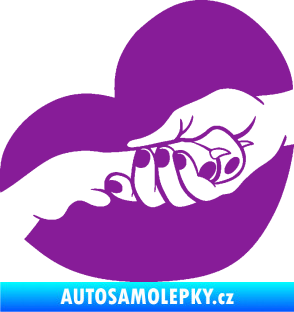 Samolepka Pes 129 levá packa v ruce fialová